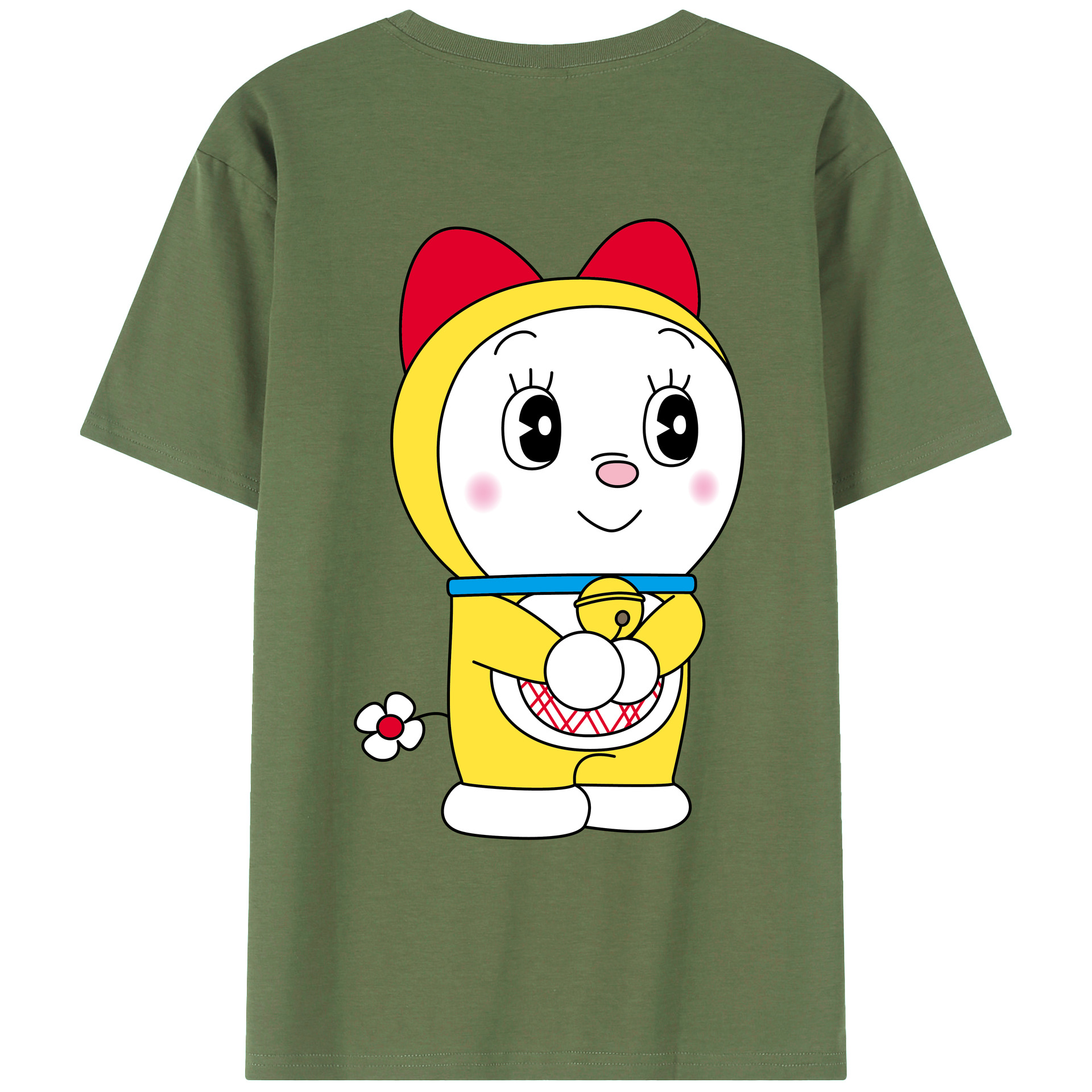 （画像用） ドラえもん ドラミ Doraemon Dorami 綿100％ メンズ半袖Tシャツ（バックプリント） 通気性